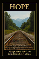 HOPE — The light at the end of the tunnel is probably a train.