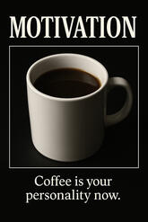 MOTIVATION — Coffee is your personality now.