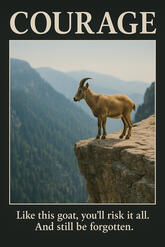 COURAGE — Like this goat, you’ll risk it all. And still be forgotten.